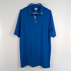 Callaway Short Sleeve Blue Golf Polo with Collar Logo